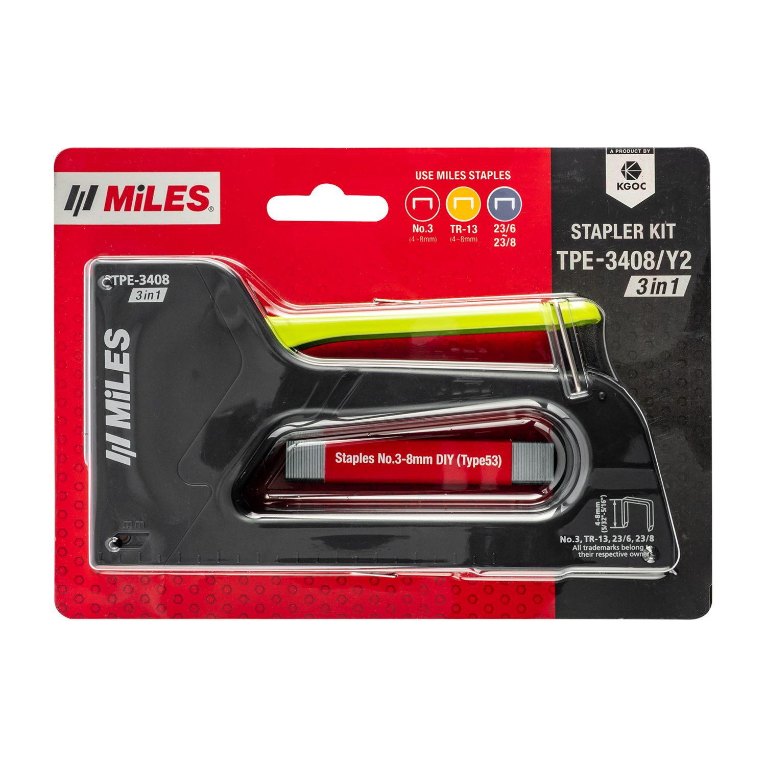 Staple Gun 3 In 1 Kit Abs Body Metal Handle No3 Tr-13, 23 Series